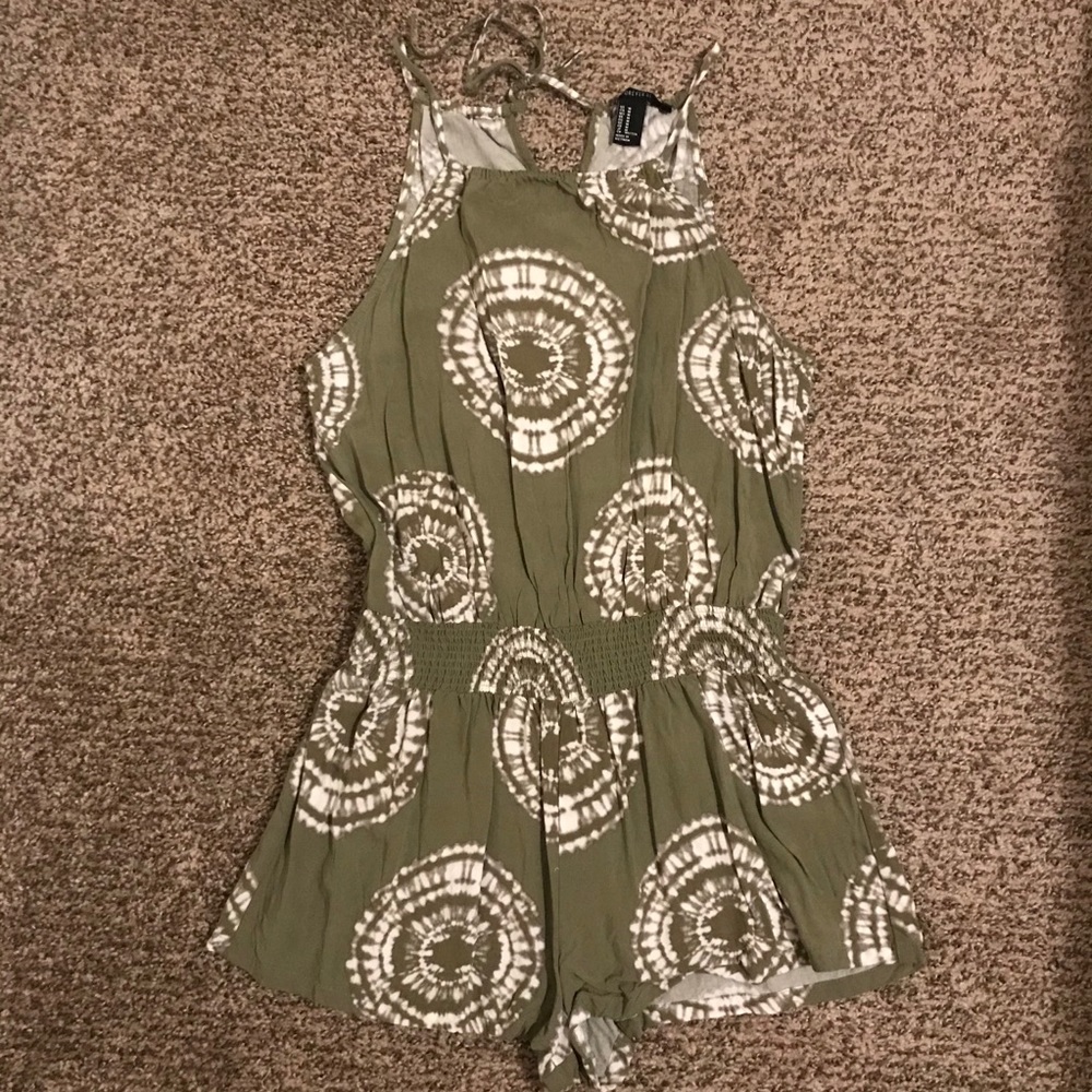 Sage Green Tie-dyed Romper